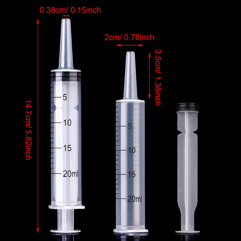 2pcs Small Pet Syringe Feeders Injection Water Feeder 0.68oz 2.03oz Syringe Pen Hand Push Type Without Needle Can Be Used For Pet Feeding Supplies