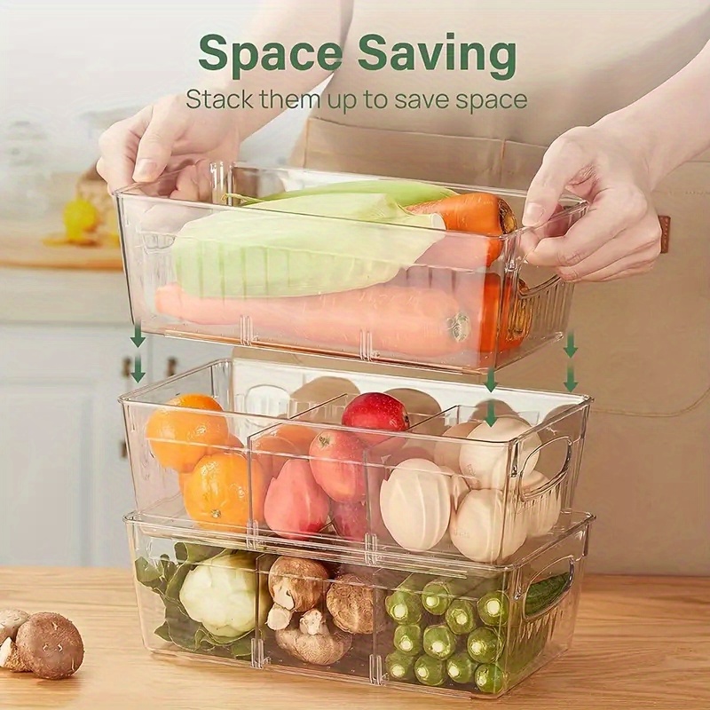 Food Storage Bins Clear Plastic Removable Snack Organizer - Temu Canada