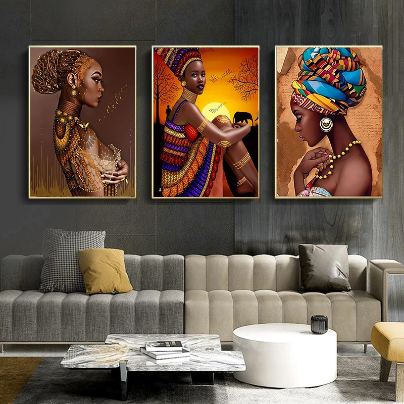 黒人母娘ウォールアート絵画1枚 アフリカ系アメリカ人黒人女性ウォール