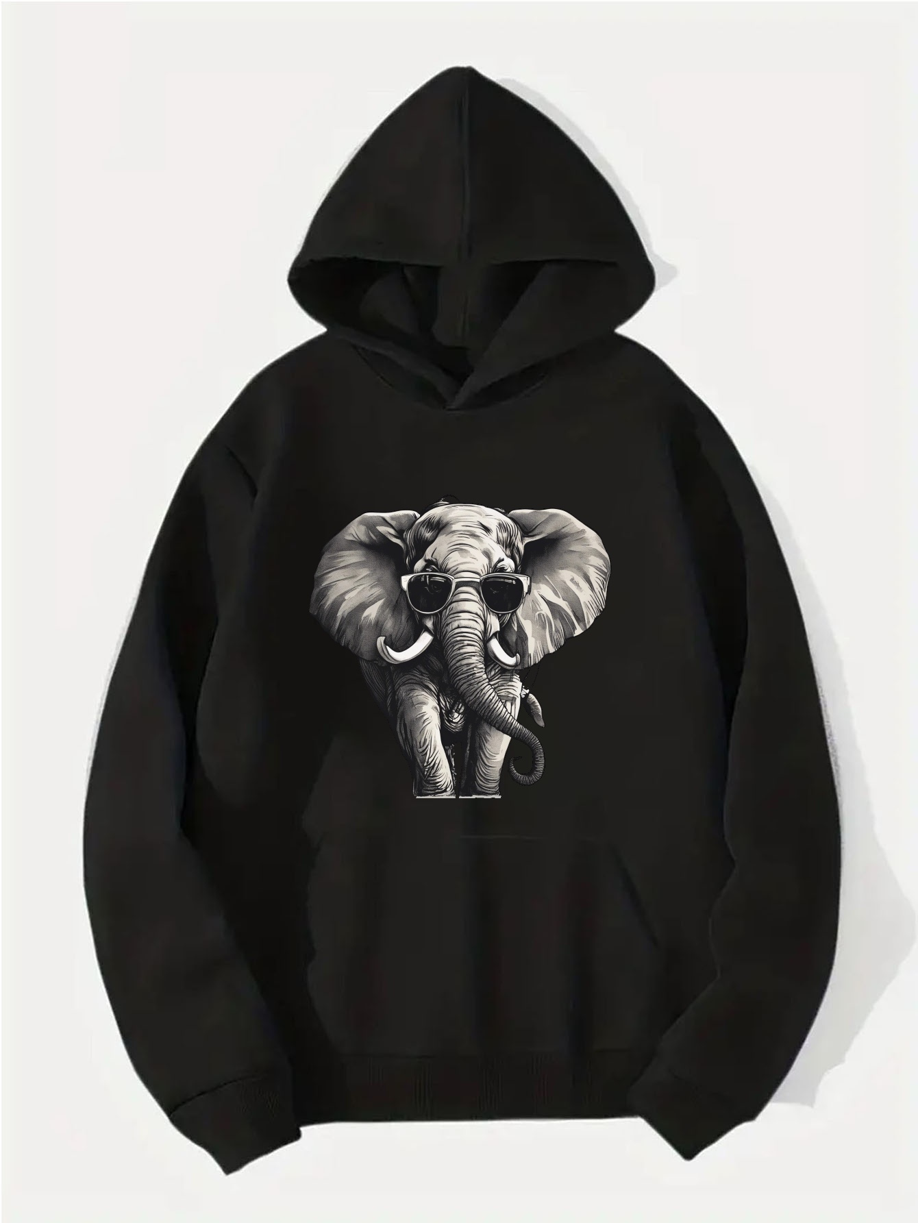 Elephant With Sunglasses Print Hoodie Cool Hoodies For Men Temu