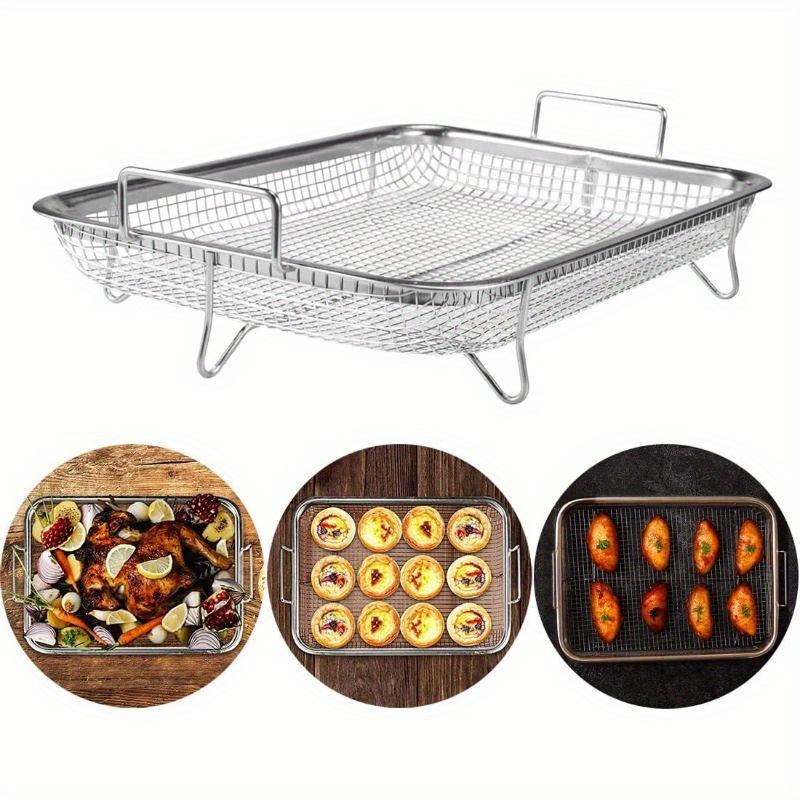 Air Fryer Basket, Baking Pan, Air Fryer Tray For Oven, Non-stick Air Fryer  Basket For Oven With Mesh Crisping Grill Basket Tray, Bakeware Air Fryer  Accessories, Bbq Accessories, Grill Accessories - Temu