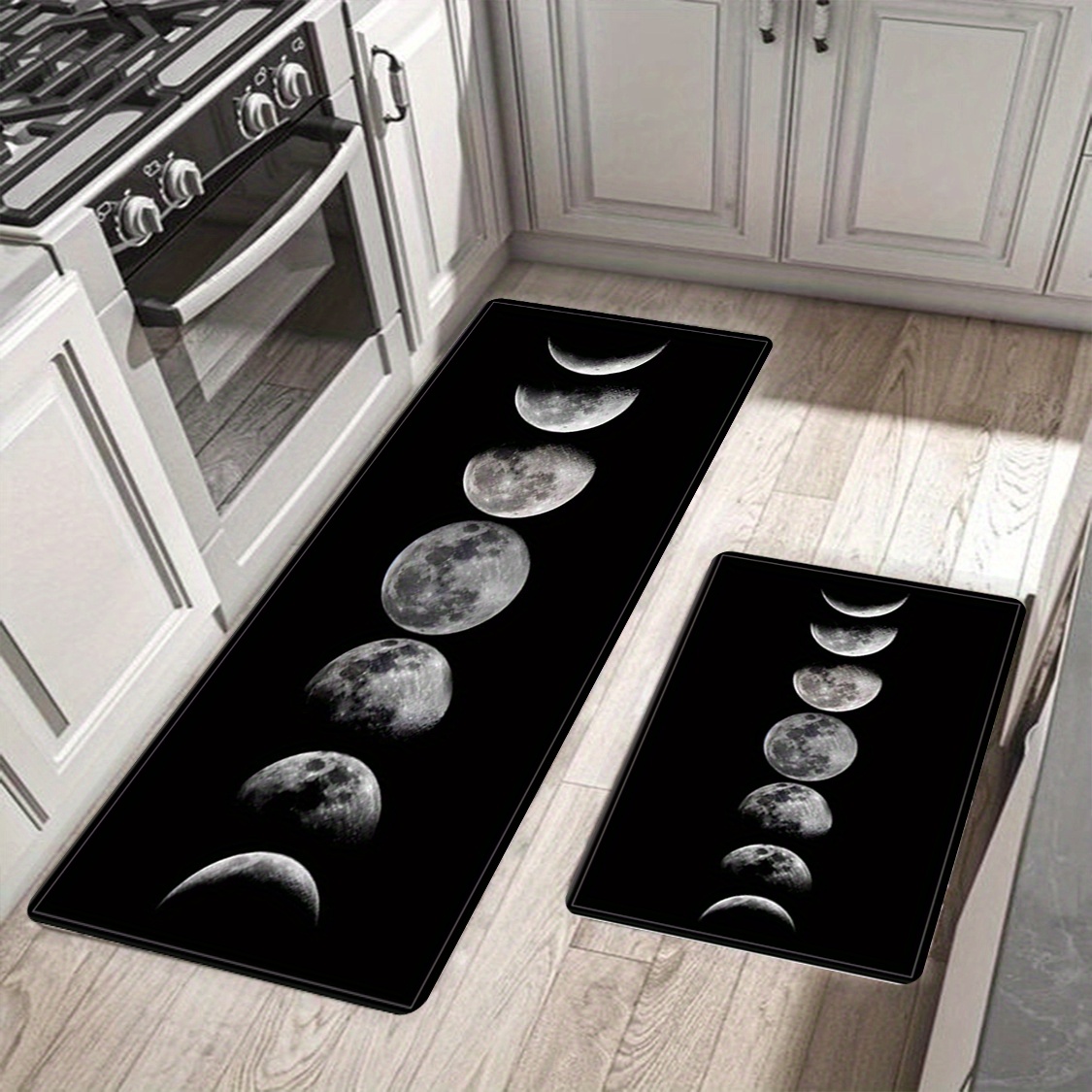 1pc moon print non slip mat absorbent floor mat for kitchen laundry living room bedroom entryway with design washable area mat details 2