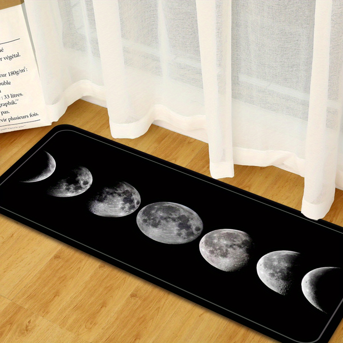 1pc moon print non slip mat absorbent floor mat for kitchen laundry living room bedroom entryway with design washable area mat details 3