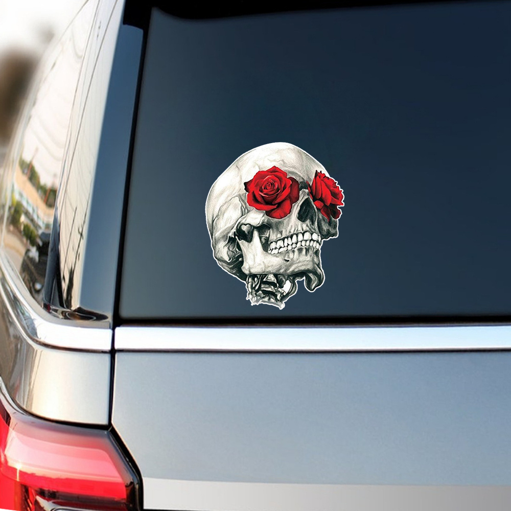 Hairdresser Skull Bow Scissors Vinyl Decal Sticker