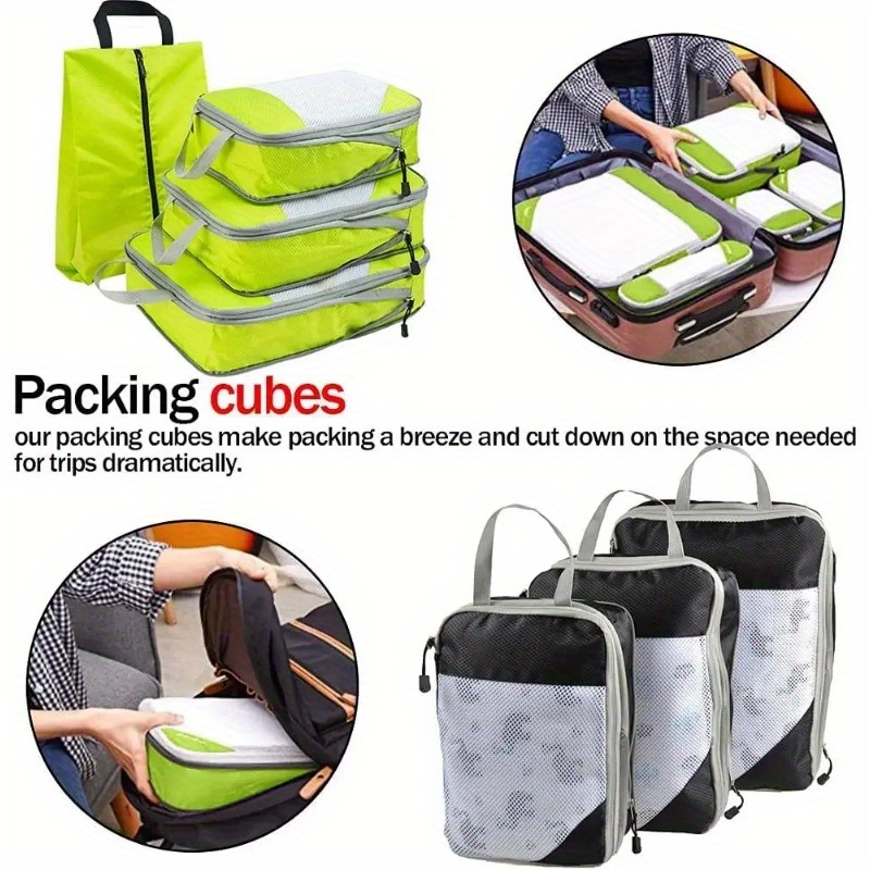 Solid Color Travel Packaging Cubes, Lightweight Versatile Luggage Bags,  Versatile Space Saving Bags - Temu