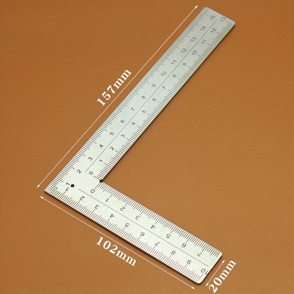 L-Square 1pc L-square Stainless Steel Carpenter's L-square 90°45°Steel  Rulers Angle Ruler for Measuring (Silver) 