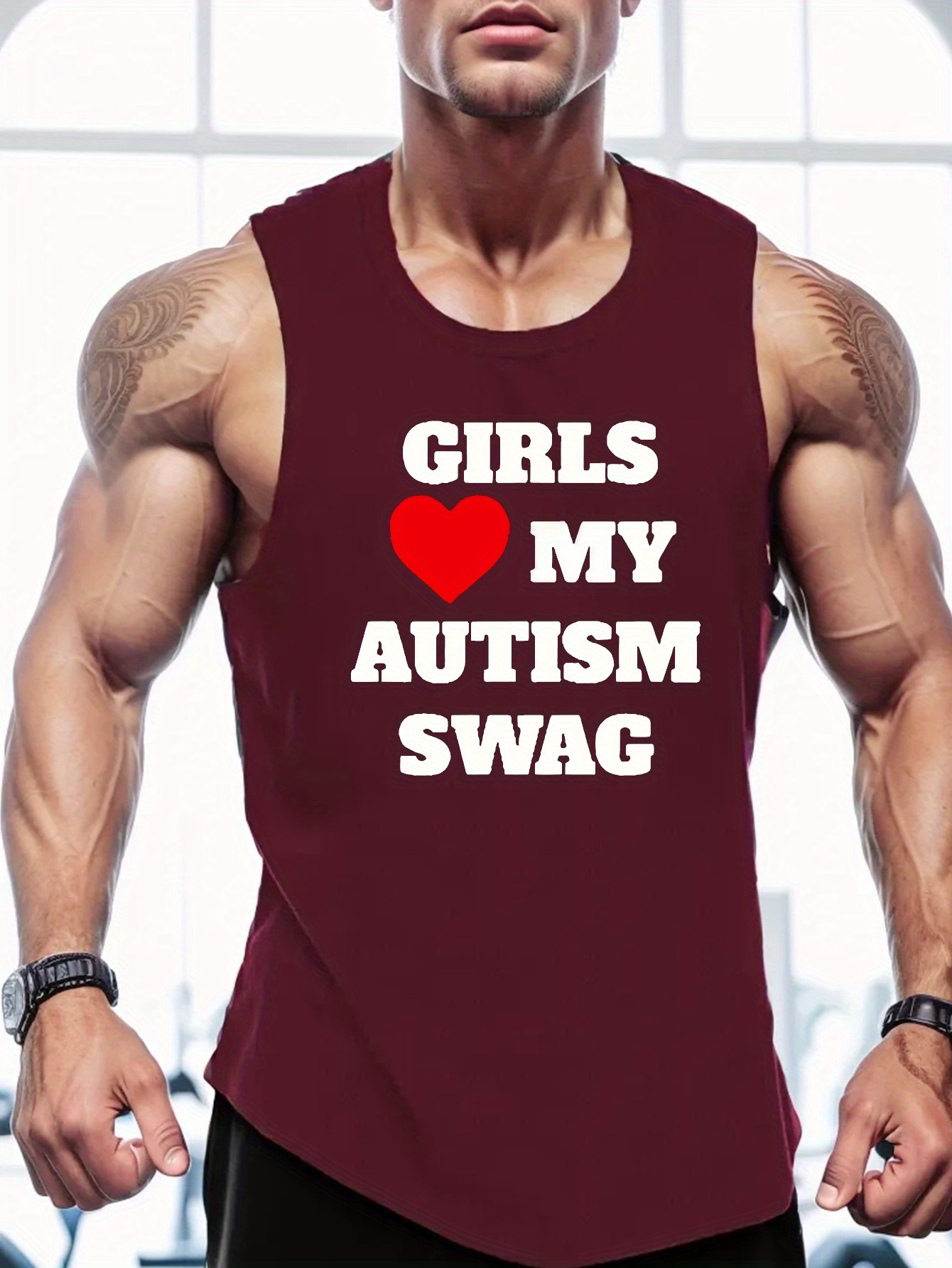 Girls Love Autism Print Sleeveless Tank Top Men's - Temu