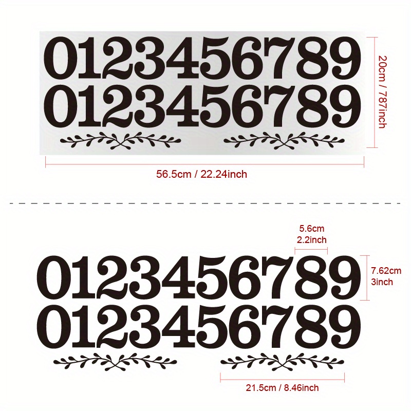 Sticker numbers from zero to nine 