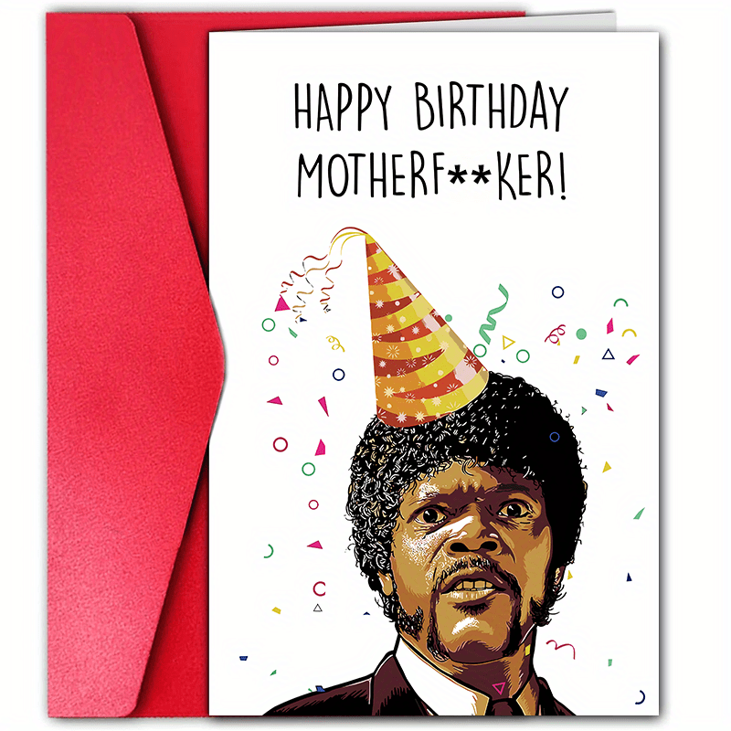 

1pc Funny Birthday Card With Interesting Words And Patterns, Creative Greeting Card, Unique Gift For Family, And Colleagues