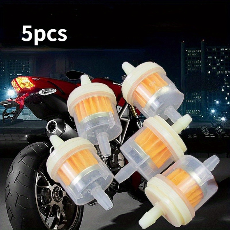

10pcs Universal Motorcycle Gas Fuel Filters, 6mm 1/4" Inline, Clear Yellow Plastic For Scooters And Dirt Bikes, Twist-on Style Filters