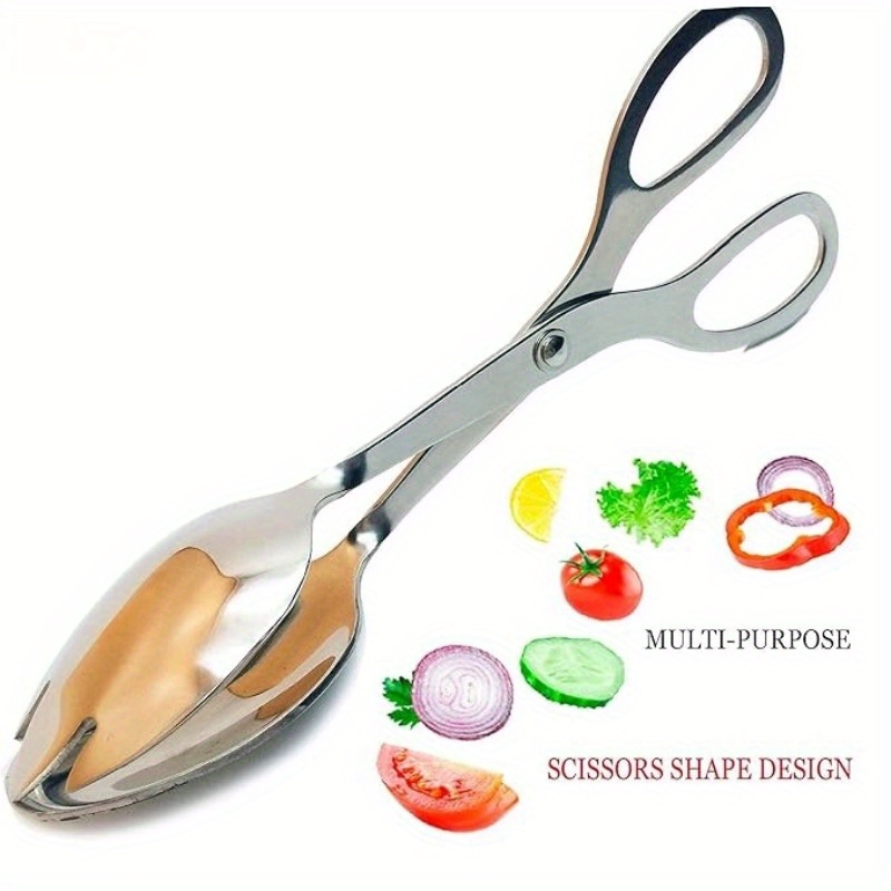Salad Tongs, Heavy Duty Stainless Steel Tongs, Salad Tongs for Serving, 10  inch Small Serving Tongs, Perfect Kitchen Tongs