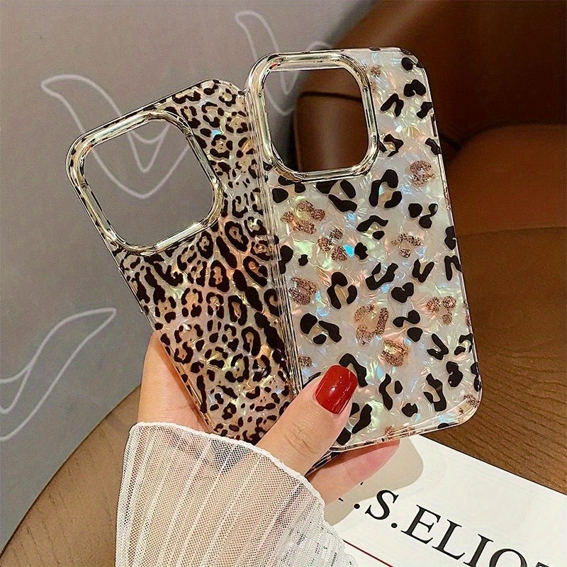 

New Leopard Print Shockproof Metal Frame Matte Phone Case For 11 12 13 14 15 Pro Max 14 15 Plus 11 Pro Hard Cover