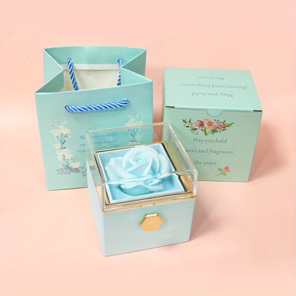 Flower Rotating Jewelry Box Creative Eternal Rose Gift Box - Temu