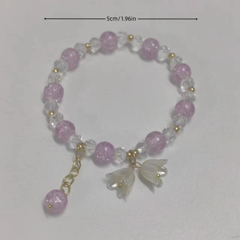 Costume Jewelry: Purple Bead Bracelet, String