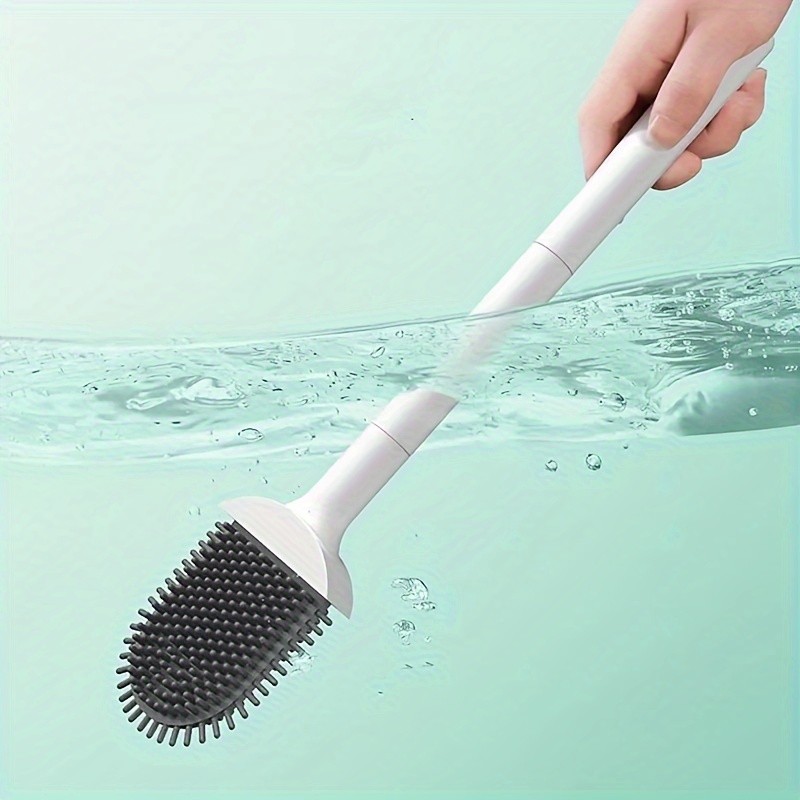 1pc Brosse De Toilette Respirante, Étanche À L'eau Avec Base, Brosse  Flexible À Tête Plate TPR WC Avec Support À Séchage Rapide - Temu France