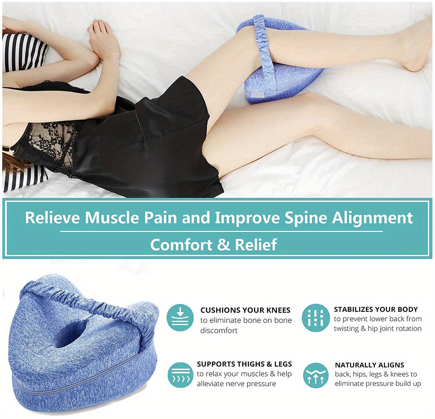 Heart-shaped Memory Foam Leg Pillow With Slow Rebound Function