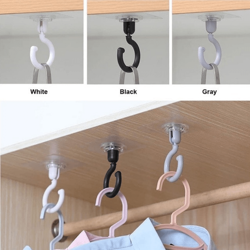 360 Degree Rotating Ceiling Hook With Adhesive For Mosquito Net, Wardrobe,  No Drilling Wall Rack Hanger For Bathroom, Living Room, Dormitory Storage
