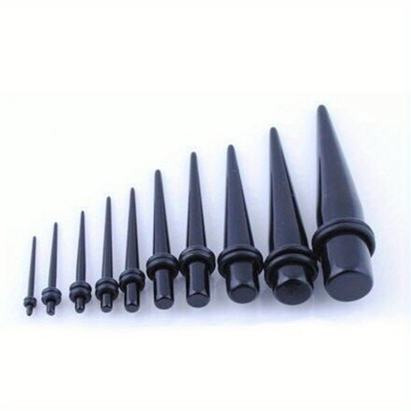Dehnen Leicht Gemacht! 8-teiliges Set Schwarzer Acryl-Kegel Zum Ohrstretching (4-18 Mm).
