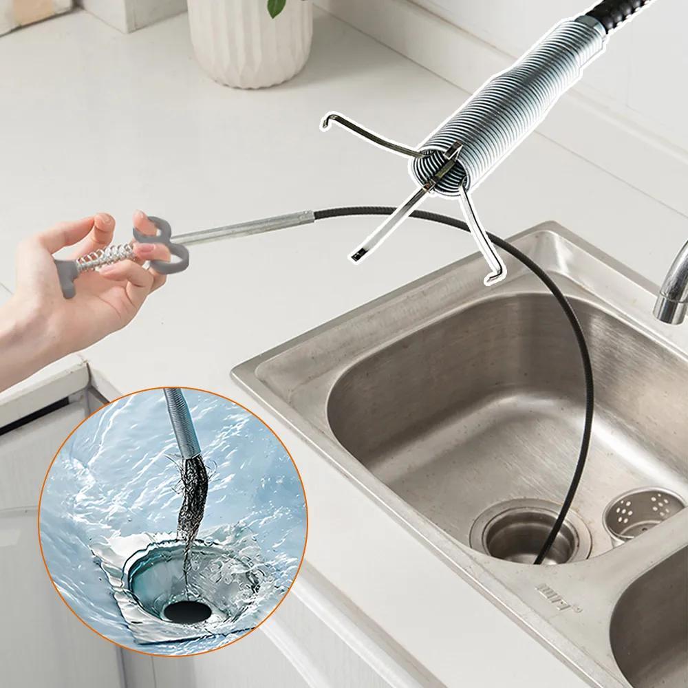 Bluelans Flexible Barbed Drain Sink Snake Cleaner Bathroom Kitchen