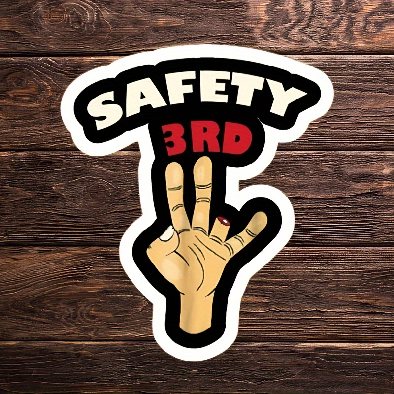 Safety 3rd Funny Hard Hat Sticker for Men Women, Funny Gag Gift for Work,  Hardhat Sticker, Toolbox Helmet Funny Sticker, Blue Collar Sticker