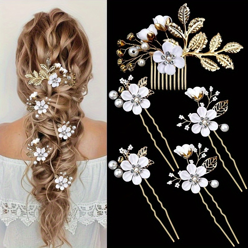 12 Pezzi Spirali Pearl Flower Cristallo Strass per Capelli Perno,Capelli  Forcine di Cristallo Strass Accessori Clip di Matrimonio : : Moda