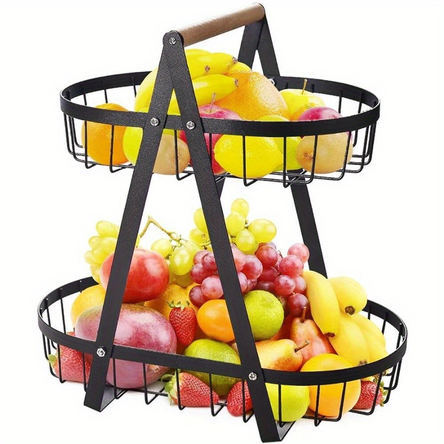 Metal Fruit Basket Iron 2 tier Countertop Removable Fruit - Temu