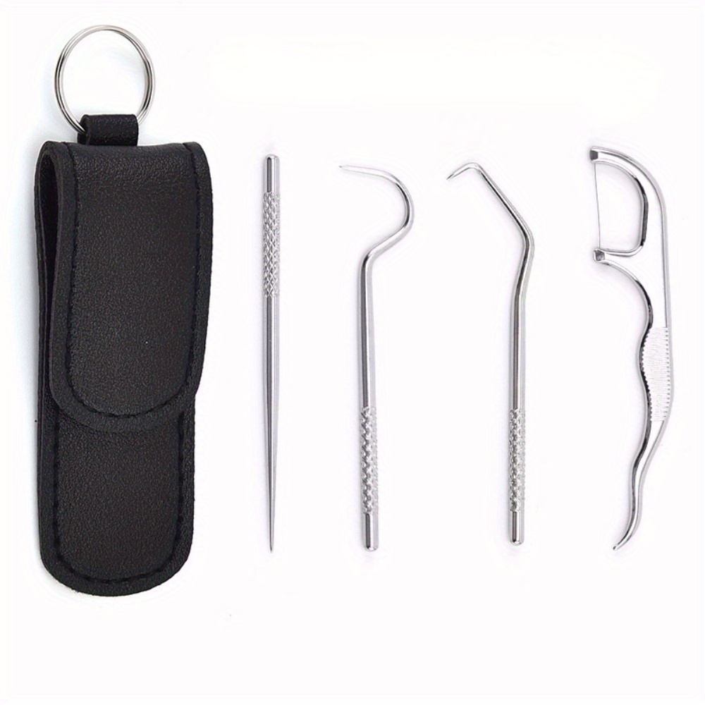 Portable Titanium Toothpick Bag Set Reusable Metal - Temu