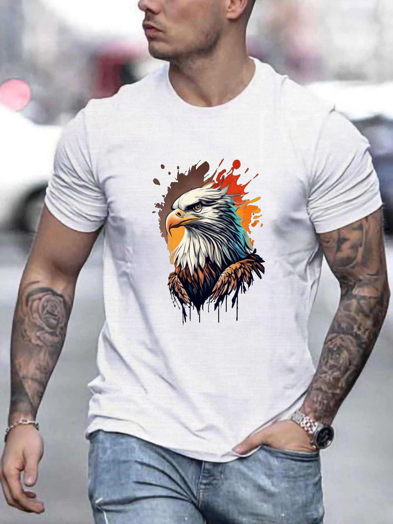 camiseta hombre diseño en línea única - Temu Dominican Republic, image size:800x1066