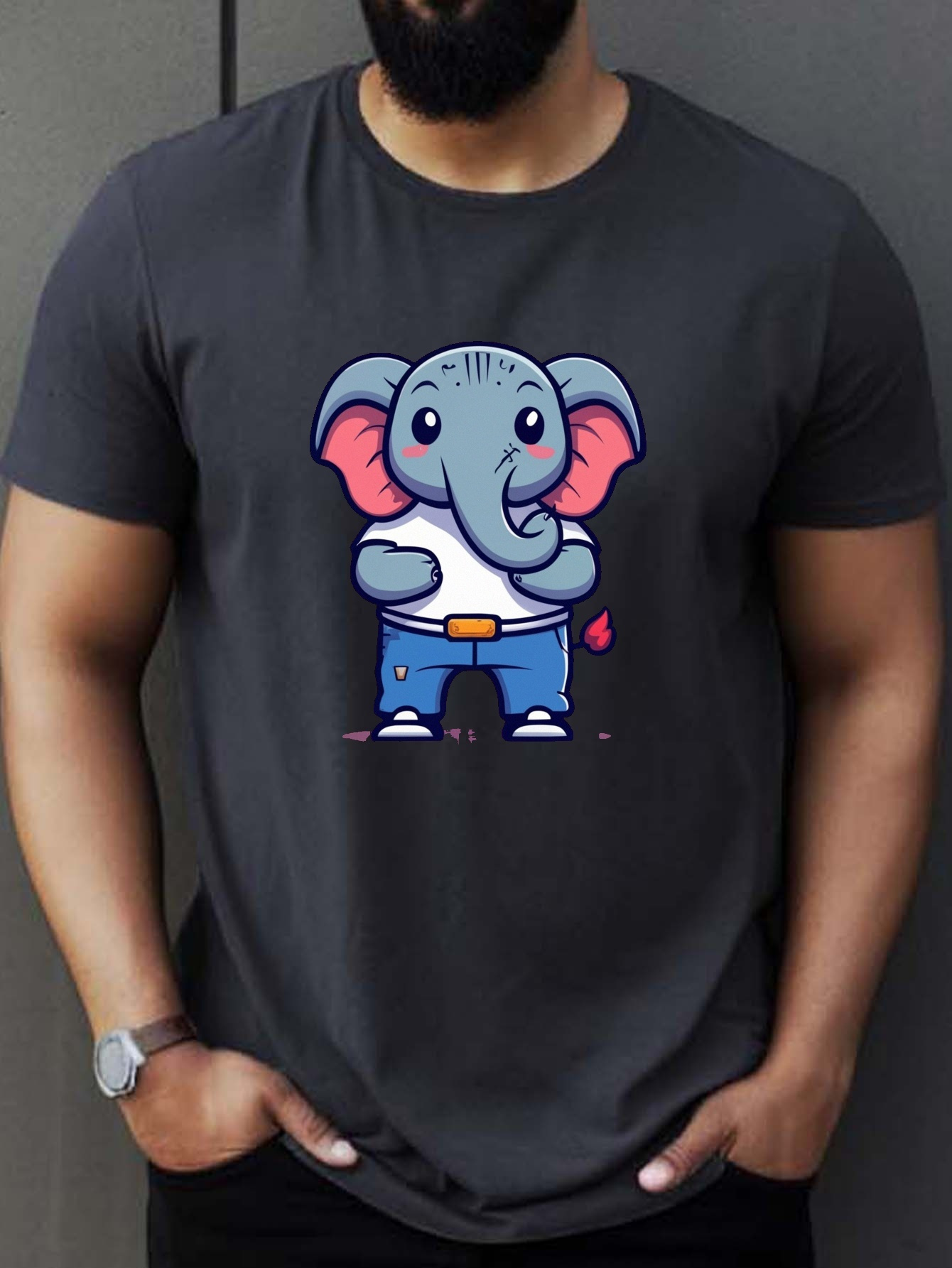 maybe Tomorrow Elephant T shirt For Men Plus Size Summer - Temu