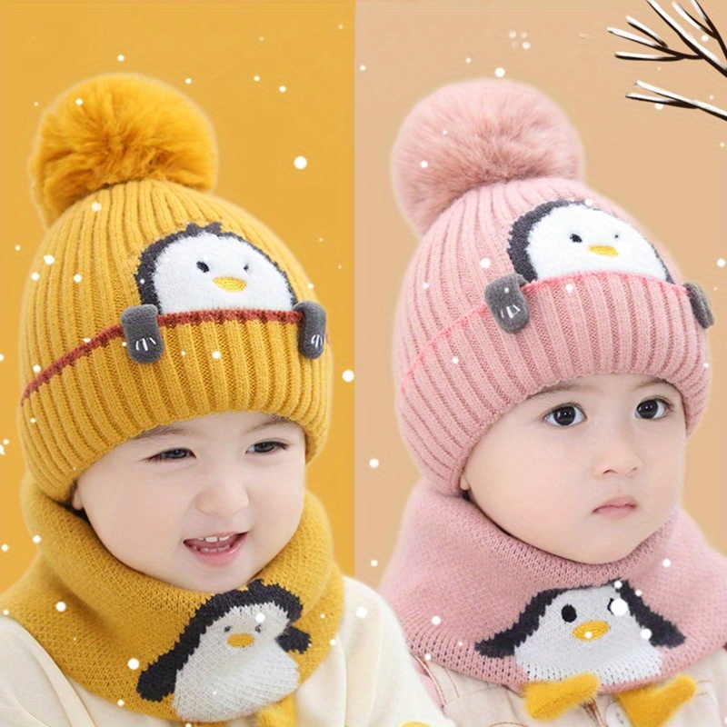 1pc Bonnet Tricoté D'hiver Pour Bébé Protection Des Oreilles
