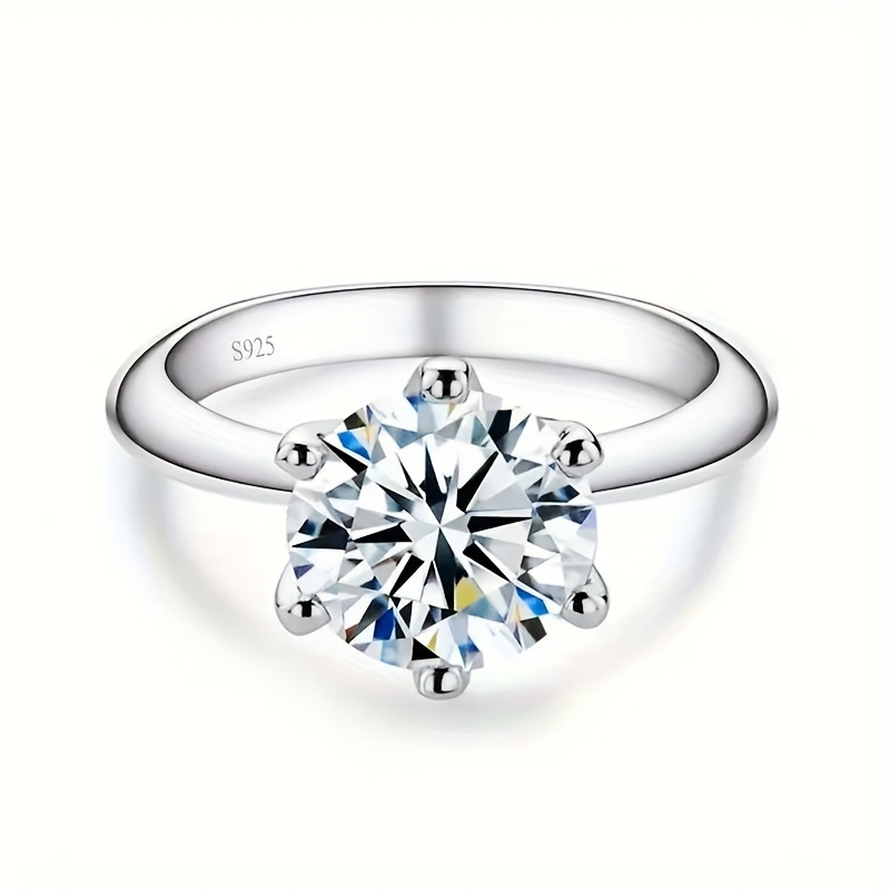 

1-3ct Moissanite 925 Silver Ring, Simple Ring For Girls