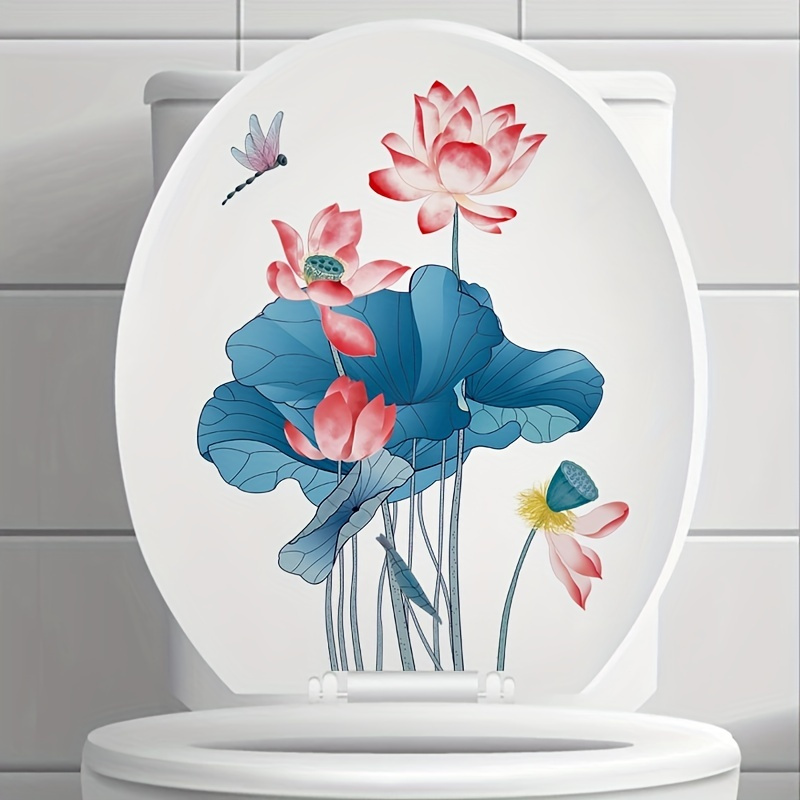1 Adesivo Toilette Fiore Loto Bellissima Farfalla Adesivi - Temu Italy