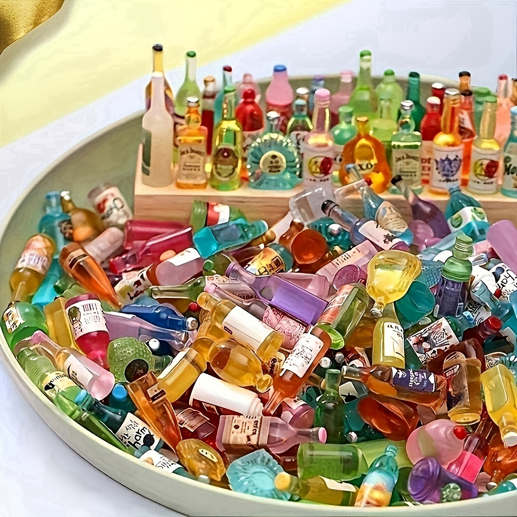 30 Uds./50 Uds. Mini Botellas Bebida Decoración Casa Muñecas