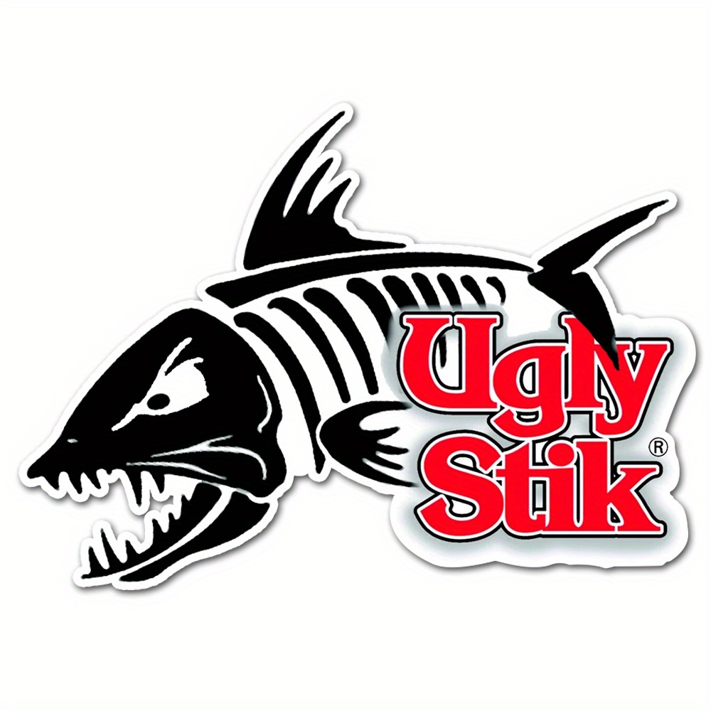* BLACK FISH STICKER DECAL LABEL VINTAGE DECAL LURE REEL TACKLE BOX
