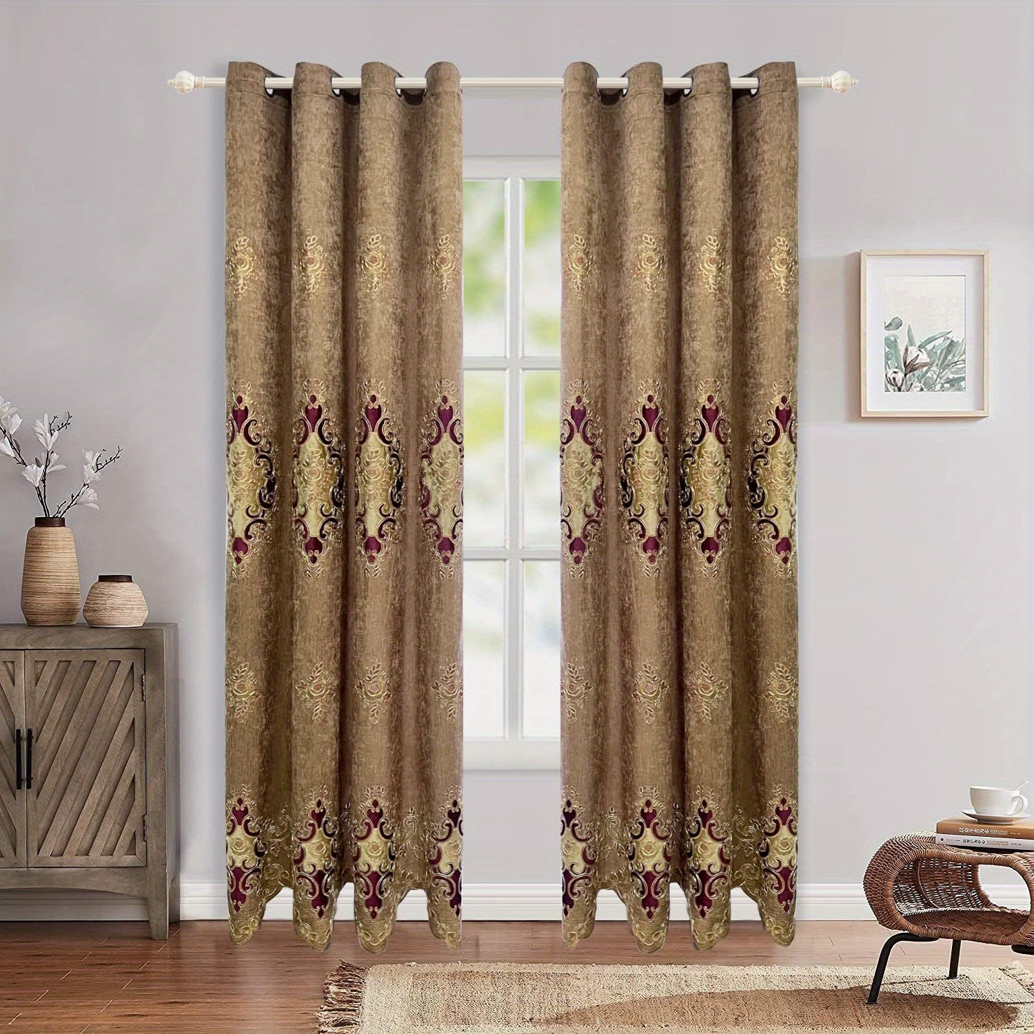 Cortinas estampadas Kilim, cortinas vintage, cortinas de panel para el  dormitorio de la sala de estar, tela de cortina de tamaño personalizado,  rojo, azul, púrpura, verde, marrón -  México