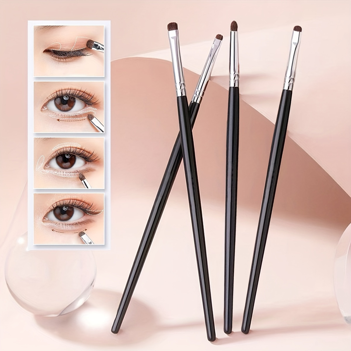 

4pcs/1pc Eye Smudge Brush Set - Fine Soft Makeup Tool For Eyeshadow, Eyeliner & Blending - Perfect For Makeup Beginner