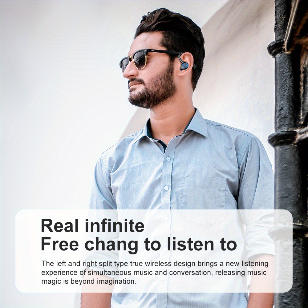 Fones de ouvido sem fio TWS, fone de ouvido esportivo à prova d'água com gancho de orelha, fones de ouvido estéreo intra-auriculares, fones de ouvido com controle de toque e estojo de carregamento_voghion.com