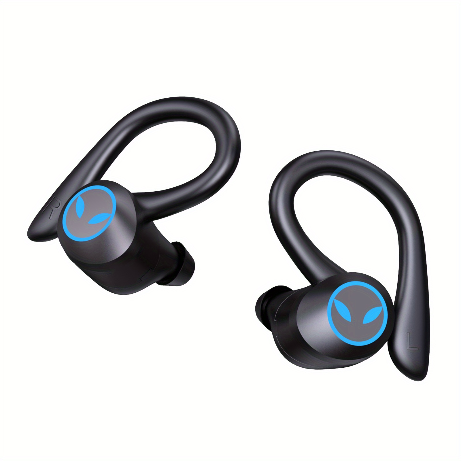 Fones de ouvido sem fio TWS, fone de ouvido esportivo à prova d'água com gancho de orelha, fones de ouvido estéreo intra-auriculares, fones de ouvido com controle de toque e estojo de carregamento_voghion.com