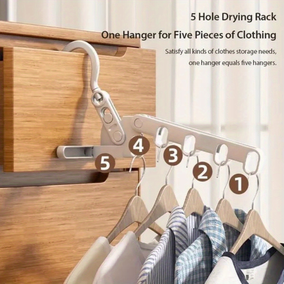 Foldable 5 Holes Drying Rack Indoor Clothes Rack Portable - Temu