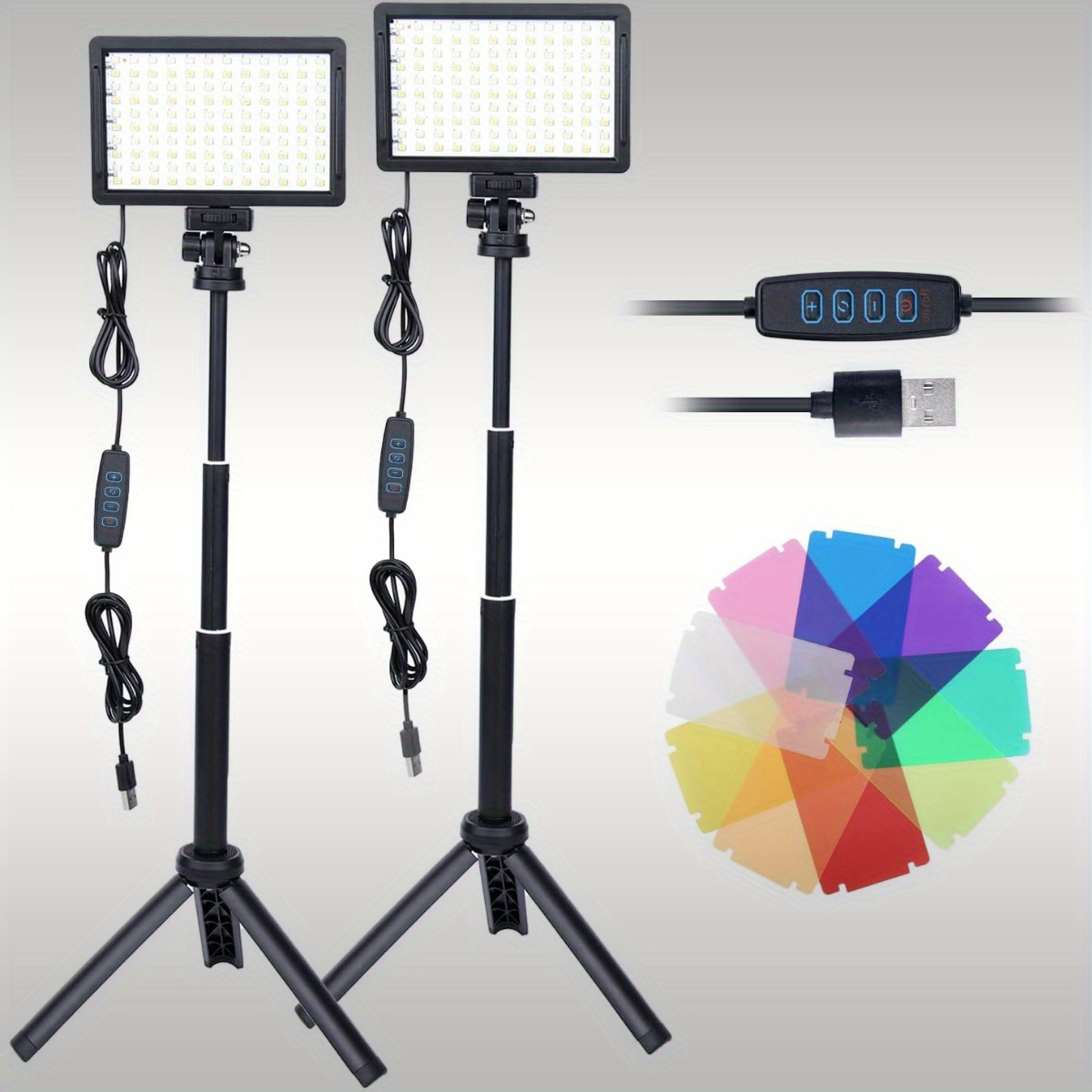 LED Video Light Kit, 3 Colors Dimmable, 2500K-9000K USB LED Video  Conference Lighting with Adjustable Tripod Stand, Adjustable Clips for  , Live Streaming, Lighting, Meetings, Gaming, Streaming - KENTFAITH