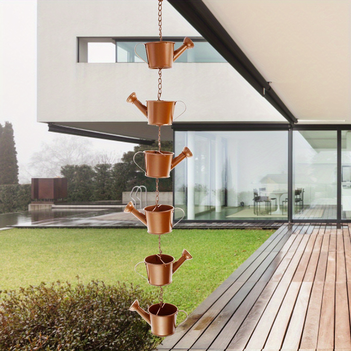 1pc, Kettle Rain Chain Metal Rings Kettles Rain Chains Decorative Rain