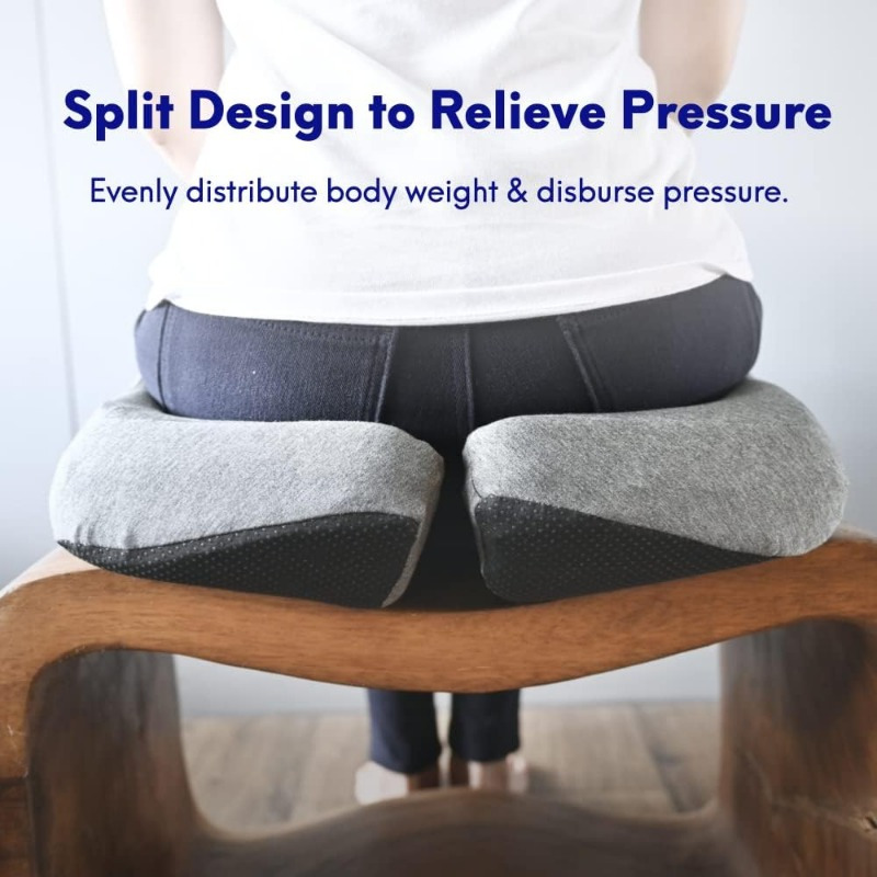 Cushion Lab Patented Pressure Relief Seat Cushion for Long Sitting Hours on  Office/Home Chair, Car, Wheelchair - Extra-Dense Memory Foam for Hip,  Tailbone, Coccyx, Sciatica - Light Grey 