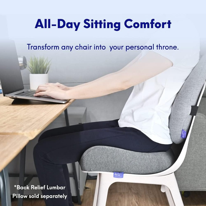 Patented Pressure Relief Seat Cushion For Extended Sitting - Office, Home,  Car, Wheelchair - Extra-dense Memory Foam For Hip, Tailbone, Coccyx,  Sciatica - Light Grey - Temu Australia