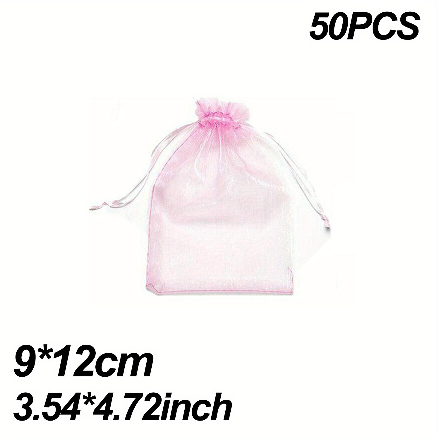 Bolsas de organza para fiesta de boda, paquete de 100 (6 x 9 pulgadas, rosa)