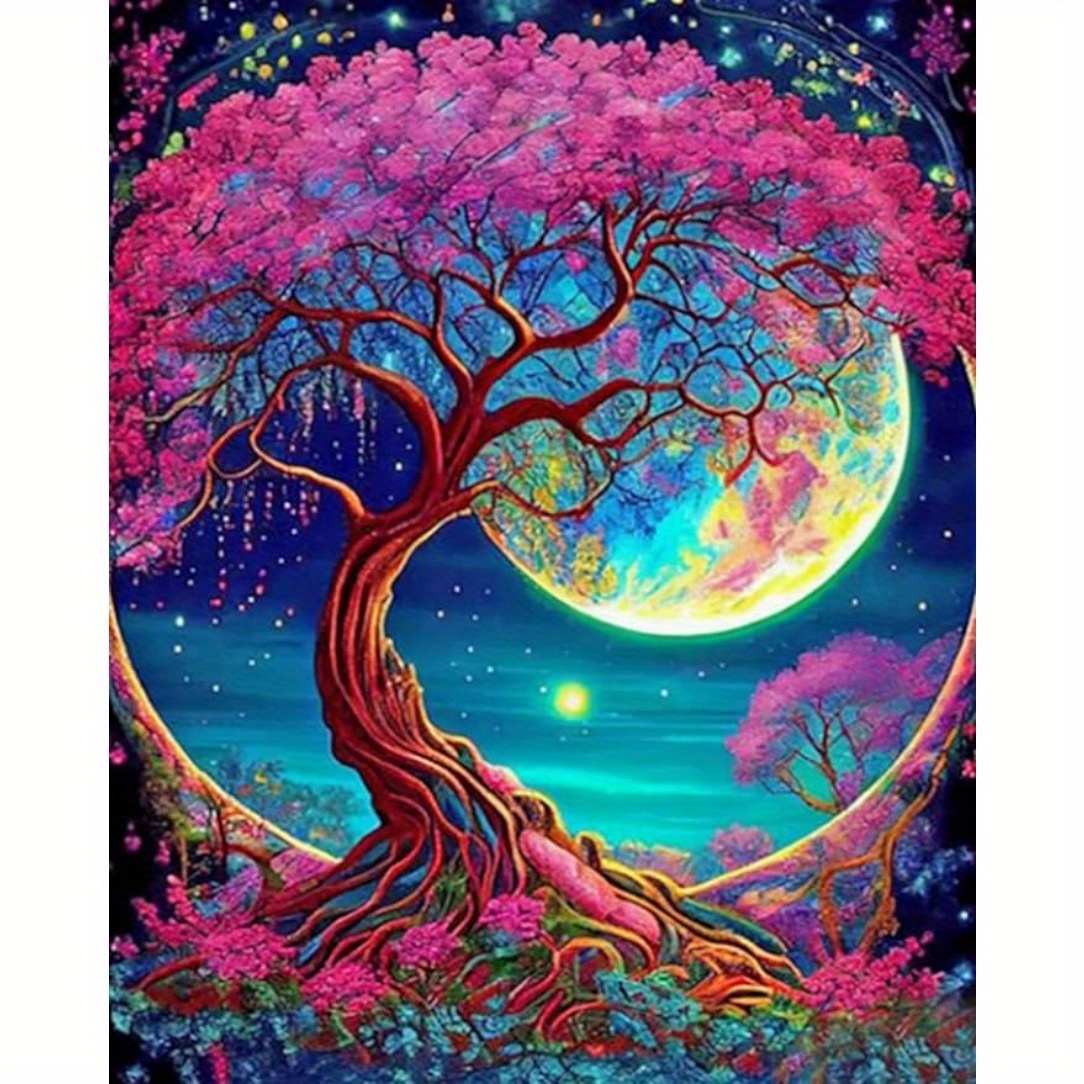 Psychedelic Trippy Tree Of Life Diamond Mosaic Painting Rhinestone Picture  Full Drill Cross Stitch Modern Wall Art Home Decor