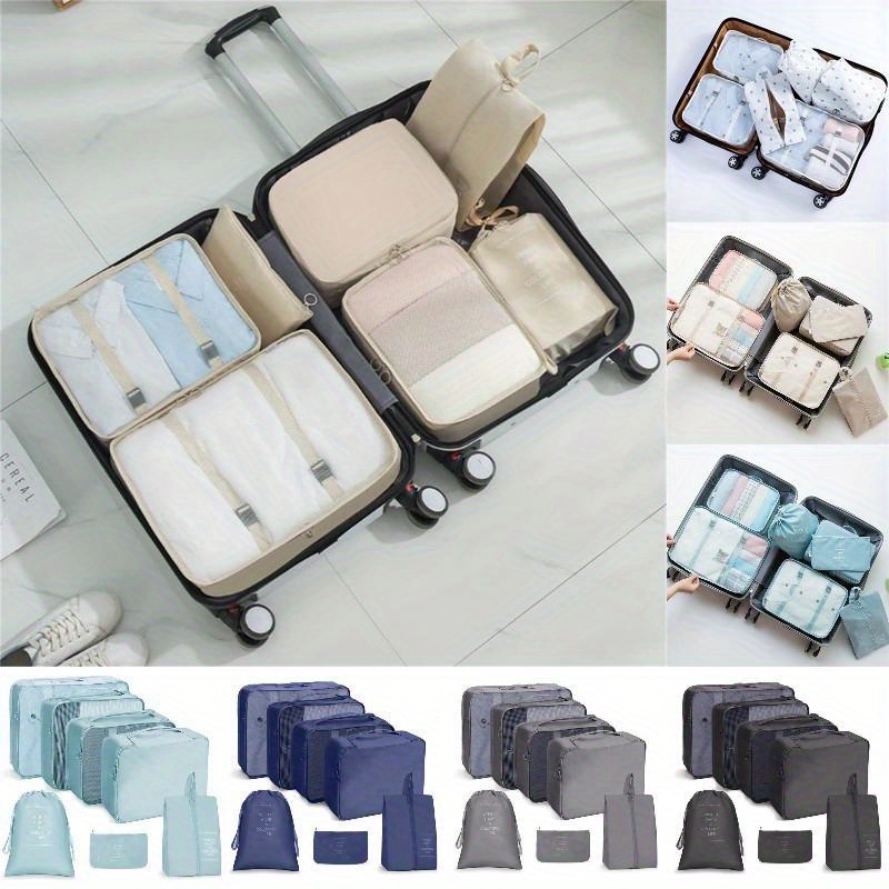 7 Pcs Travel Packaging Cubes : Multifunctional Clothes Socks Shoes