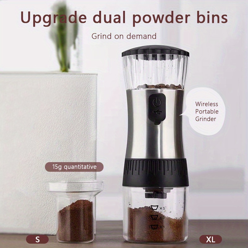 Electric Coffee Grinder, Small Cordless Coffee Grinding Machine With  Adjustable Coarseness, Adjustable Coffee Mill Stainless Steel Usb  Charge,portable Coffee Bean Grinder For Espresso, Herbs, Spices, Nuts,  Grain - Temu