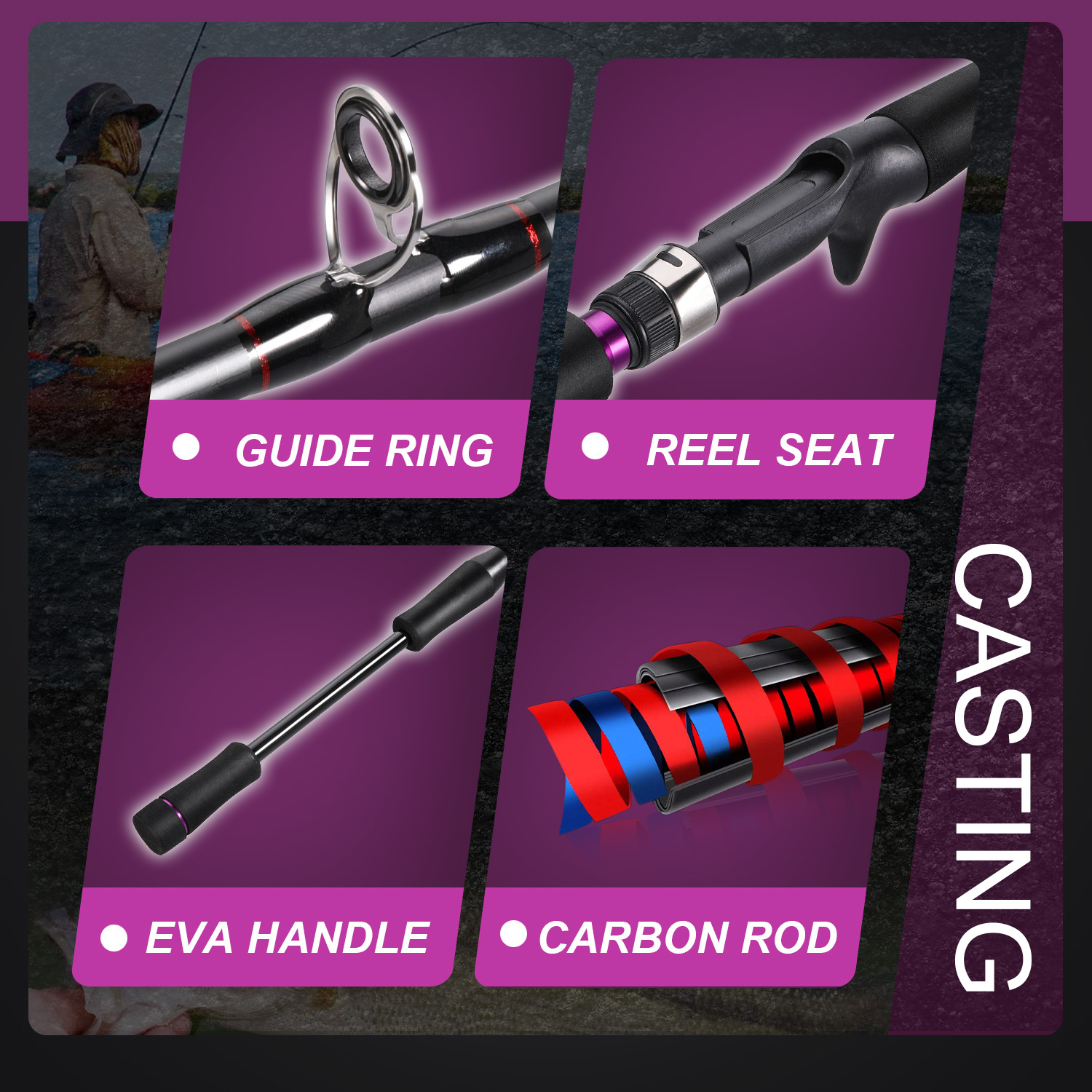 Sougayilang Durable Fishing Pole Spinning Casting Rod Temu Netherlands