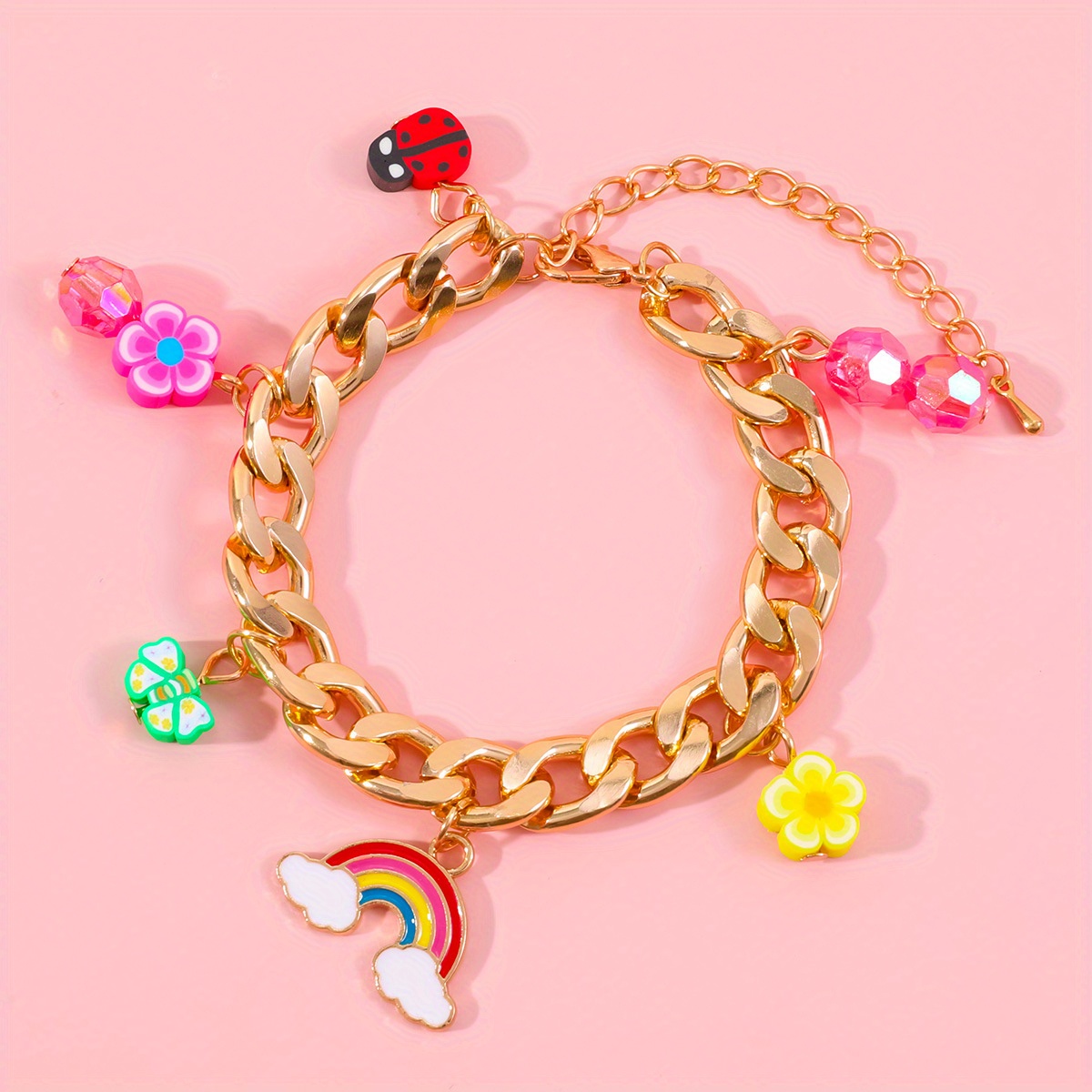 Loisirs Creatifs, Kit de fabrication de bracelet avec Pendentifs Charme  Chaînes Perles Cadeau d'anniversaire pour Filles enfants