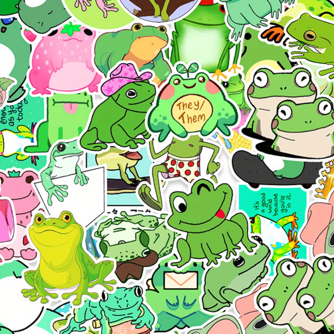 Frog Stickers Roll Cute Aesthetic Vinyl Stickers For Laptop - Temu Germany